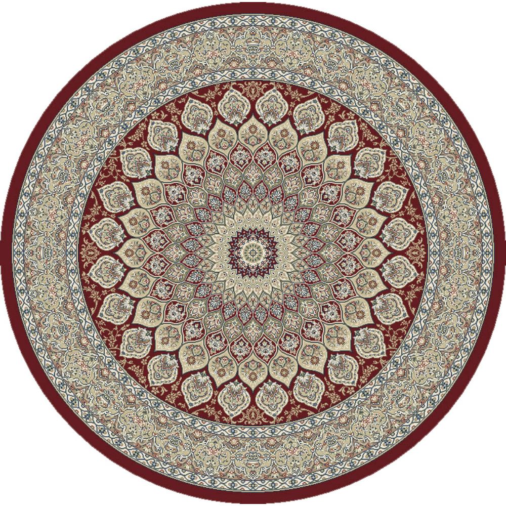 Dynamic Rugs 57090-1484 Ancient Garden 5.3 Ft. X 5.3 Ft. Round Rug in Red